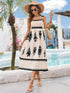 'Valora' Printed Wide Strap Midi Dress - Celes Fashion